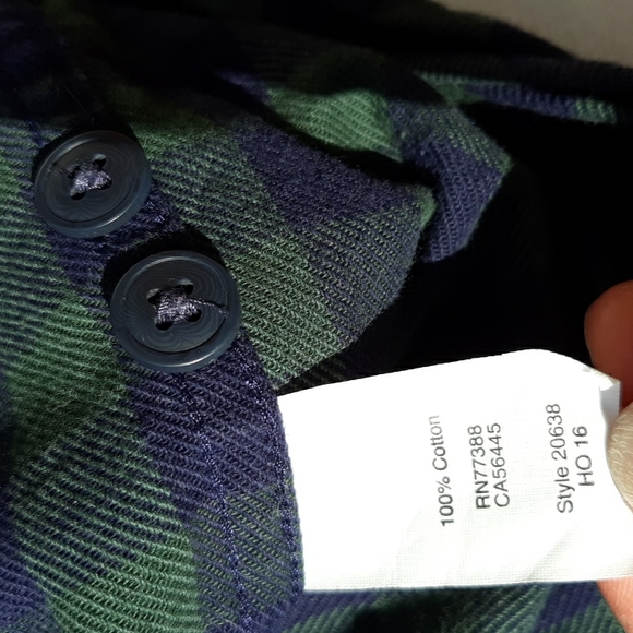 J. Crew Factory Lg Heavyweight Flannel Plaid Green Navy Long Sleeve Button Shirt - Picture 11 of 13